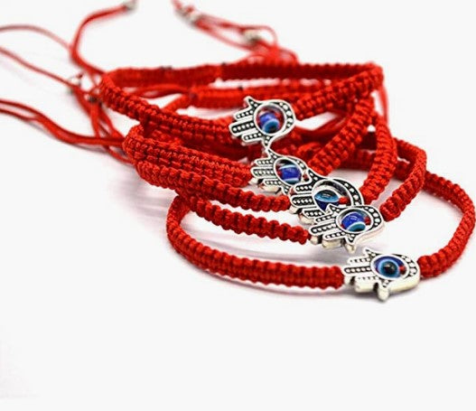 Evil Eye and Hamsa Red String Bracelet